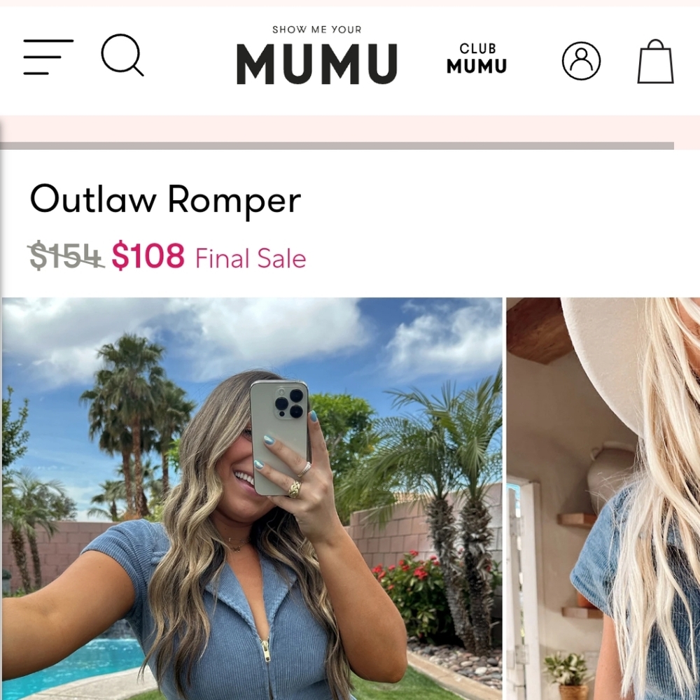 Show Me Your Mumu Blue Outlaw Romper